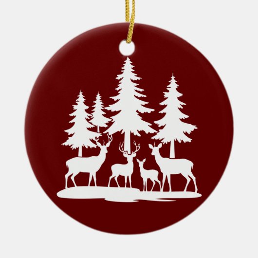 スキニーおもしろいパインツリーサマーハイキングキャンプ セラミックオーナメント (正面)