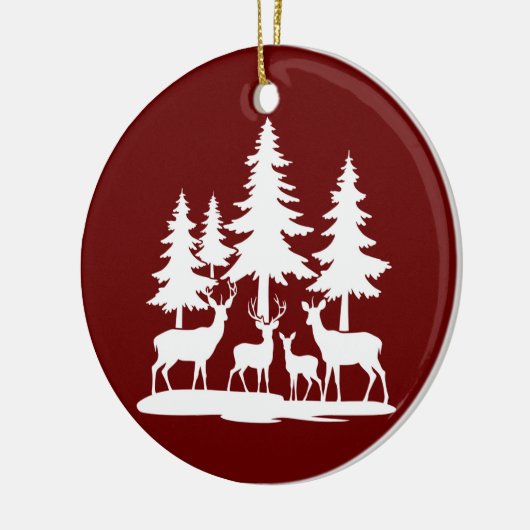 スキニーおもしろいパインツリーサマーハイキングキャンプ セラミックオーナメント (左)