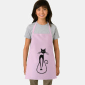 スキニーお洒落ブラックキャットピンク エプロン (インサイチュ)