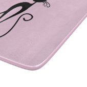 スキニーお洒落ブラックキャットピンク カッティングボード (角)