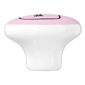 スキニーお洒落ブラックキャットピンク セラミックノブ (側面)