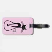 スキニーお洒落ブラックキャットピンク ラゲッジタグ (裏面横)