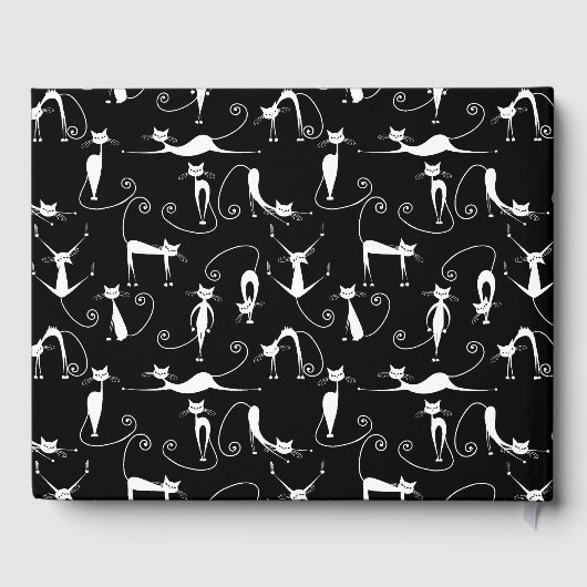 スキニーお洒落ホワイトキャットパーソナル文字背 ゲストブック (裏面)