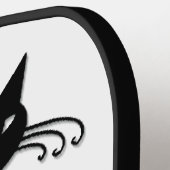 スキニーお洒落黒猫パーソナル ピックルボールラケット (左詳細)