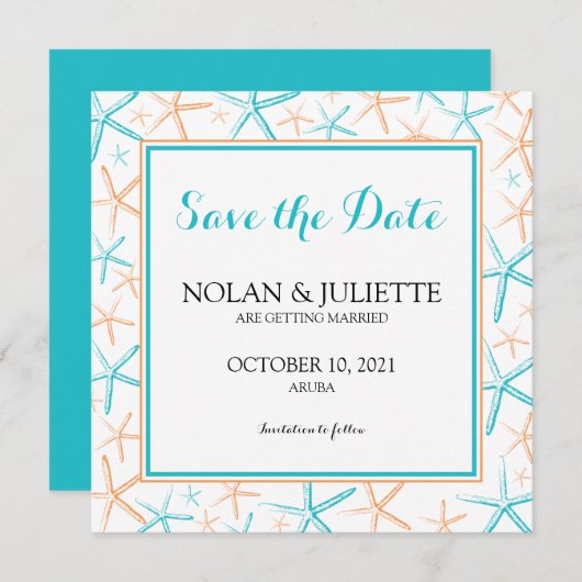 スキニーのヒトデの結婚式の日付を保存 セーブザデート (正面/裏面)