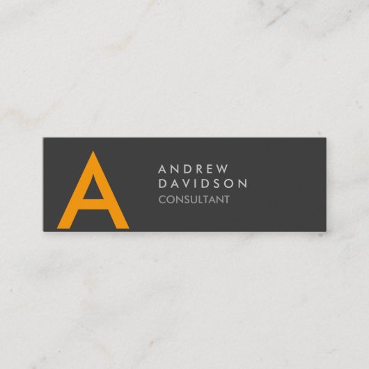 スキニーイエローグレイモダンモノグラム名刺 スキニー名刺 (正面)