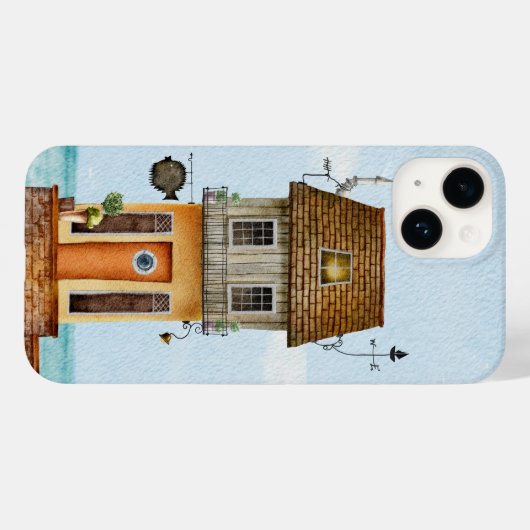 スキニーウッドビーチハットコテージの風景画 Case-Mate iPhoneケース (裏面 (横))