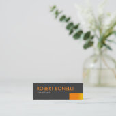 スキニーオレンジはっきりした文字グレービジネスカード スキニー名刺 (スタンド正面)