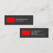 スキニーグレーレッドストライプトレンディーシックな名刺 スキニー名刺 (正面/裏面)