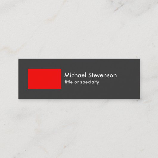 スキニーグレーレッドストライプトレンディーシックな名刺 スキニー名刺 (正面)