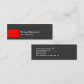 スキニーグレーレッドストライプトレンディーシックな名刺 スキニー名刺 (正面/裏面)