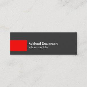 スキニーグレーレッドストライプトレンディーシックな名刺 スキニー名刺