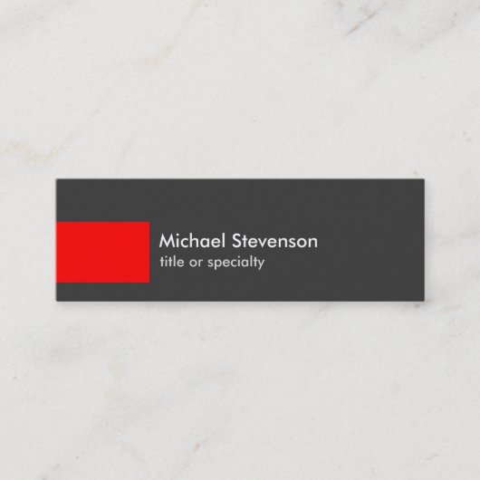 スキニーグレーレッドストライプトレンディーシックな名刺 スキニー名刺 (正面)