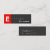 スキニーグレーレッドモノグラムプロフェッショナルマネージャー スキニー名刺 (正面/裏面)