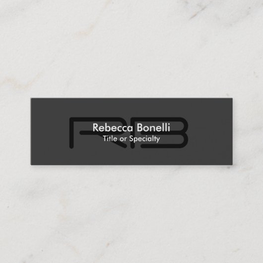 スキニーグレー白黒モノグラム名刺 スキニー名刺 (正面)