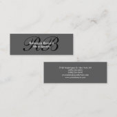 スキニーグレー白黒モノグラム名刺 スキニー名刺 (正面/裏面)