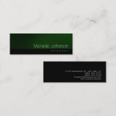 スキニーコンテンポラリーグリーンブラックビジネスカード スキニー名刺 (正面/裏面)