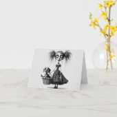 スキニーゴスガールと犬のあらゆる機会に対応するカード カード (黄色い花)