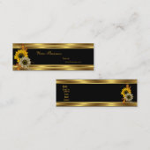 スキニーサンフラワー金ゴールドエレガントブラッククラッシー2 スキニー名刺 (正面/裏面)