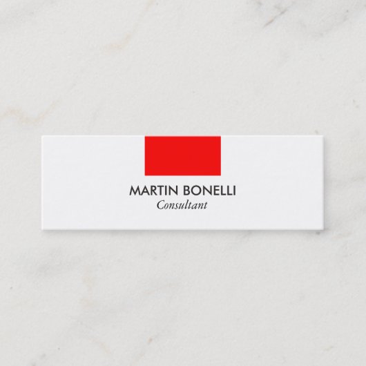 スキニースタイリッシュホワイトレッド標準名刺 スキニー名刺 (正面)