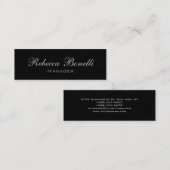 スキニースタイリッシュ・グレー・ブラック・マネージャ・ビジネス・カード スキニー名刺 (正面/裏面)