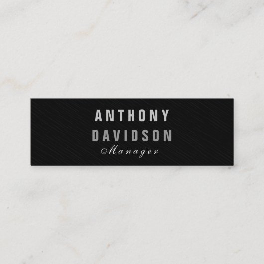 スキニースタイリッシュ・グレー・マネージャ・ビジネス・カード スキニー名刺 (正面)