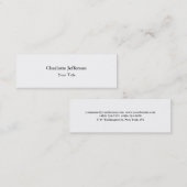 スキニースリムクリエイティブプロフェッショナルモダン白 スキニー名刺 (正面/裏面)