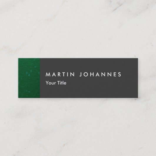 スキニースリムグレーグリーンプロフェッショナル名刺 スキニー名刺 (正面)