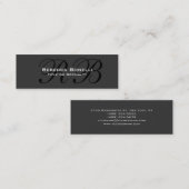 スキニースリムグレー黒モノグラム名刺 スキニー名刺 (正面/裏面)
