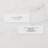 スキニースリムシンプルプレーンモダンホワイトプロフェッショナル スキニー名刺 (正面/裏面)