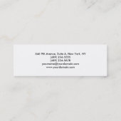 スキニースリムシンプルプレーンモダンホワイトプロフェッショナル スキニー名刺 (裏面)