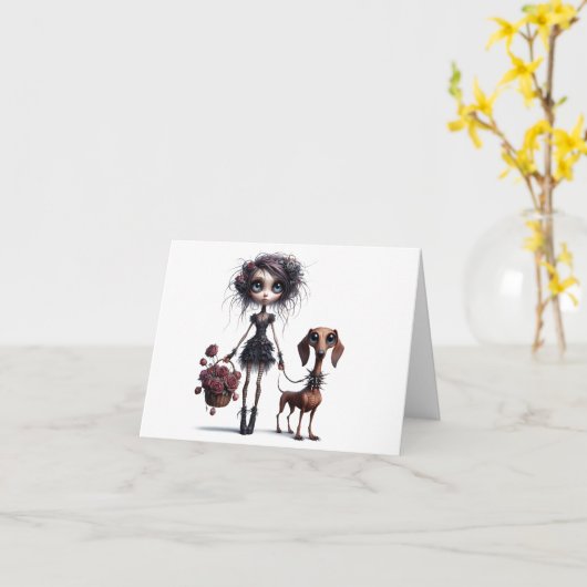 スキニーダッシュントとゴシックガール大事な行事 カード (黄色い花)