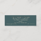 スキニーティール(緑がかった色)ダマスクアイボール超能力リーダーカード スキニー名刺 (裏面)