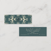 スキニーティール(緑がかった色)ダマスクアイボール超能力リーダーカード スキニー名刺 (正面/裏面)