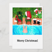 スキニーディッピングサンタクリスマスカード シーズンカード (正面/裏面)