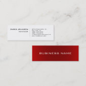 スキニートレンディーホワイトレッドマネージャーの名刺 スキニー名刺 (正面/裏面)