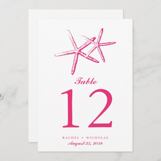 スキニーヒトデ |テーブル番号 招待状 (正面/裏面)