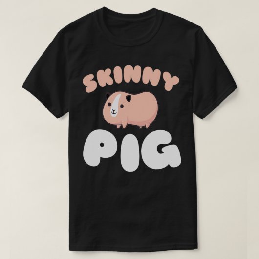 スキニーピグギニア豚かわいい(3) Tシャツ (デザイン正面)