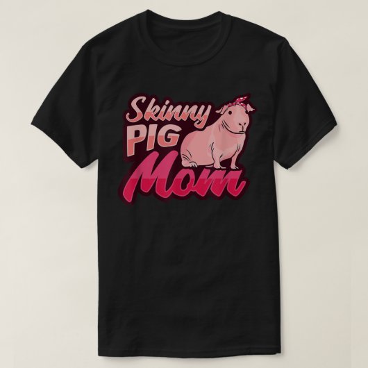スキニーピグマムバンダナデザインのモルモット値リスト Tシャツ (デザイン正面)