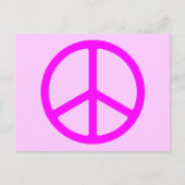 スキニーピンクの平和のサインのポストカード ポストカード (正面)