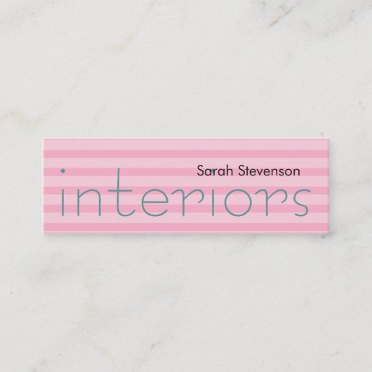 スキニーピンクストライプインテリアデザイナー スキニー名刺 (正面)