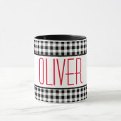 スキニーフォント名バッファローチェック11ozコンボコーヒー マグカップ (中央)