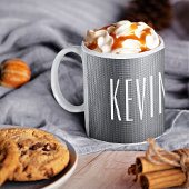 スキニーフォント名、テクスチャメタル11ozまたは15oz コーヒーマグカップ