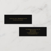 スキニーブラック金ゴールドカラープロフェッショナルトレンディー スキニー名刺 (正面/裏面)