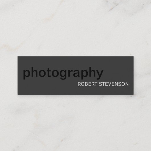スキニープレーン写真グレーブラックビジネスカード スキニー名刺 (正面)