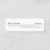 スキニープレーン白黒ミニマルモダンリスト スキニー名刺 (正面)