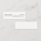 スキニープレーン白黒ミニマルモダンリスト スキニー名刺 (正面/裏面)