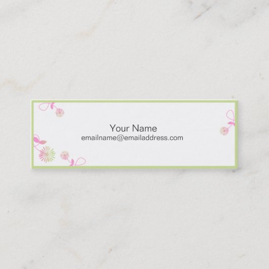 スキニープロファイルカード – 小さな渦巻形の花 スキニー名刺 (正面)