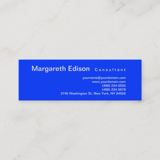 スキニープロフェッショナルプレインブルービジネスカード スキニー名刺 (正面)