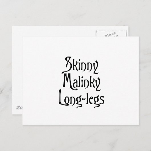 スキニーマリンキーロングレッグス 面白いスコットランドの軽口 ポストカード (正面/裏面)